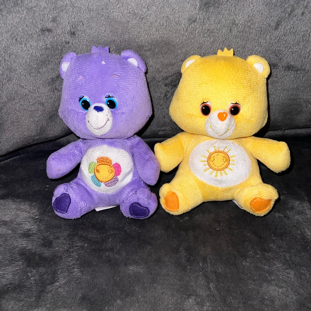 Care Bears Fun In Sun Harmony & Funshine Bear 6” Plush Kellytoy 2013 Carebears